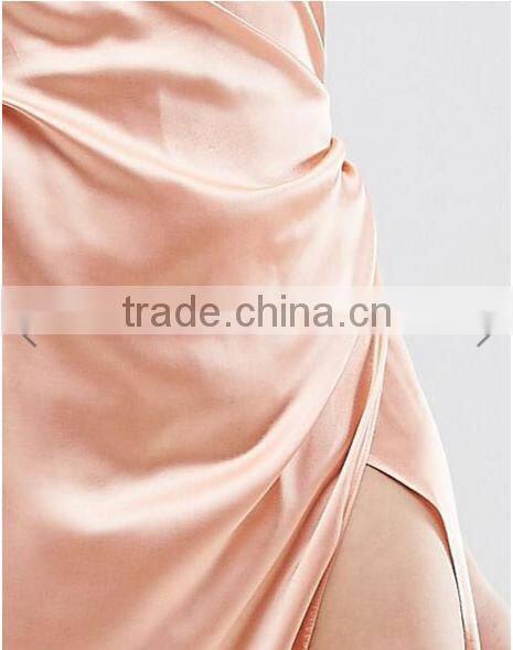 guangzhou clothing oem summer thigh split party satin maxi dress