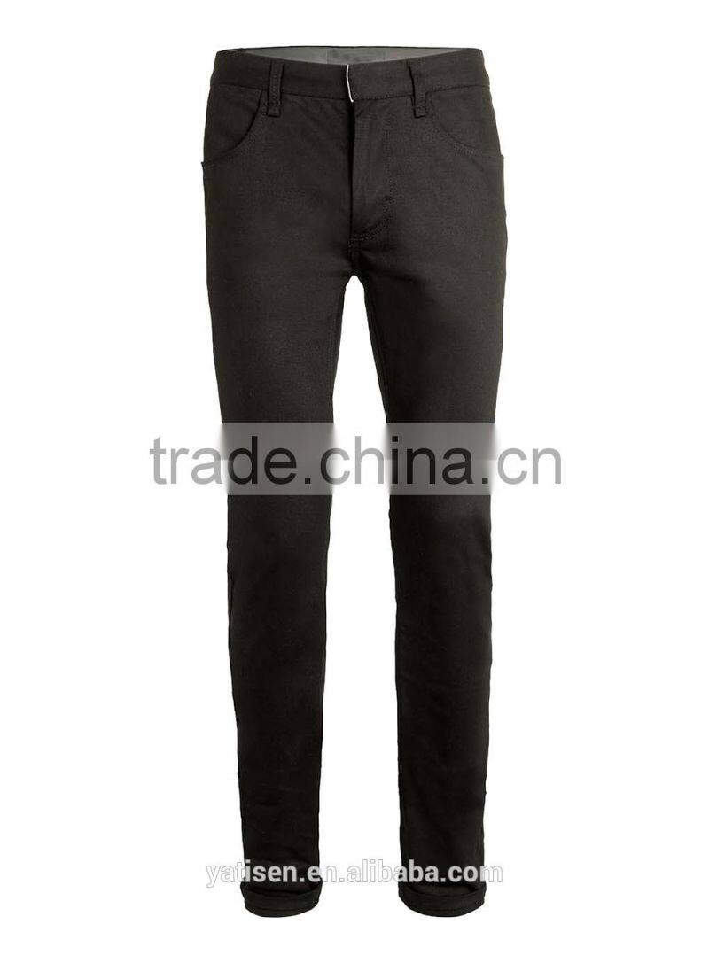 Black Twill Stretch Skinny Chinos new fashion men's solid slim fit cotton casual pants trousers