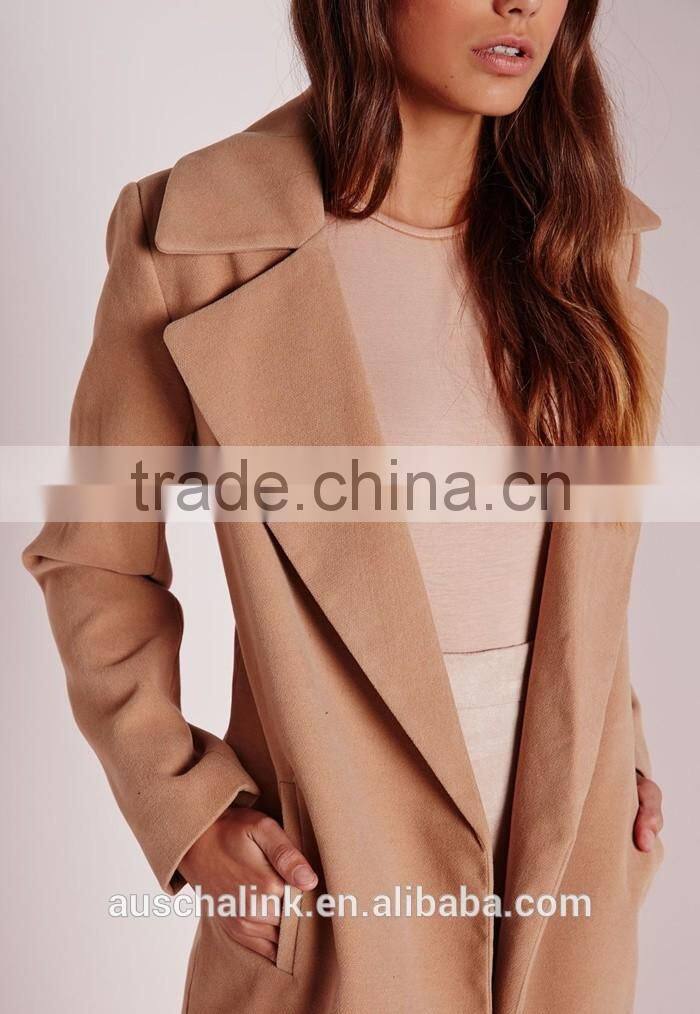 OEM service best selling lady oversized camel winter coat
