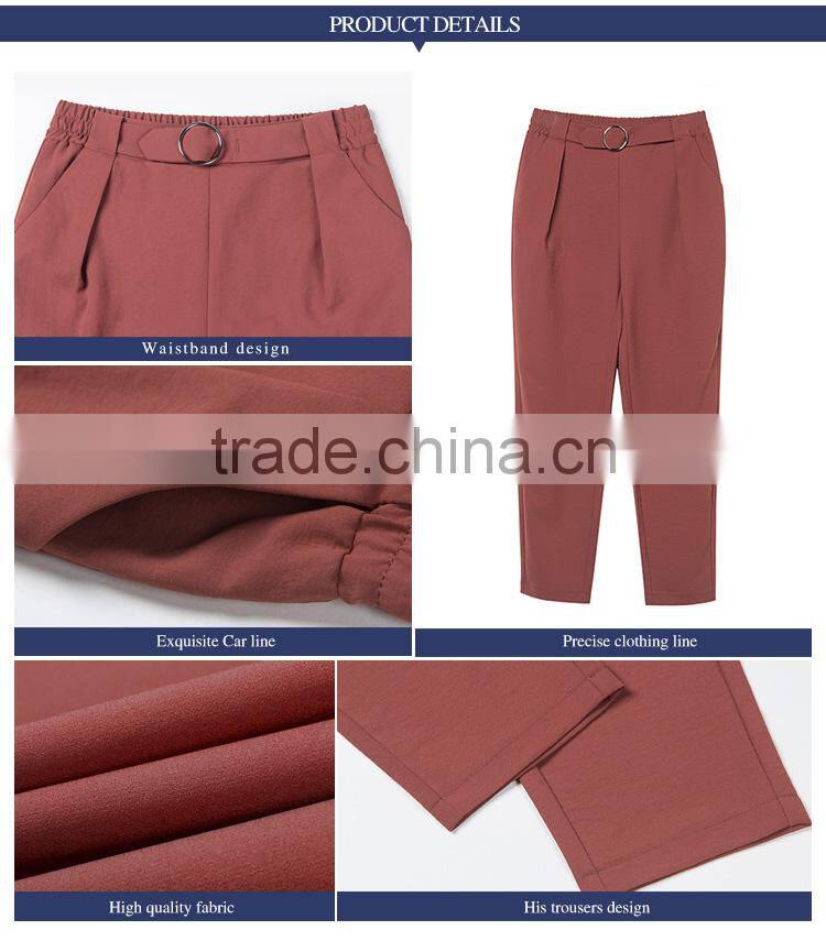 2017 new skinny nine point pants Korean Haren female leisure trousers loose waisted pants sample customization manufacturer