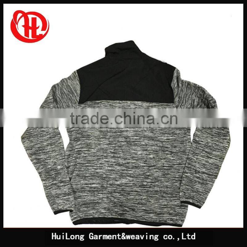 Spring season polyester men fleece jacket zip up