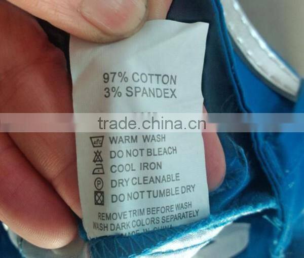 cotton/spandex blue excess inventory pant stock