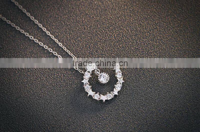 925 sterling silver pendants jewelry engraved circle star pendant necklace