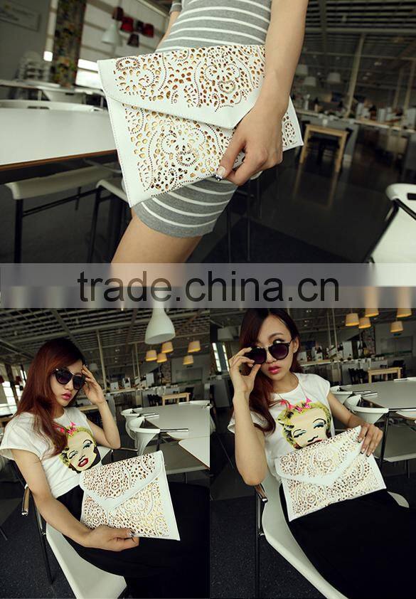 Women's Vintage Hollow Out Envelope Clutch Shoulder Cross-body Bag 18493#