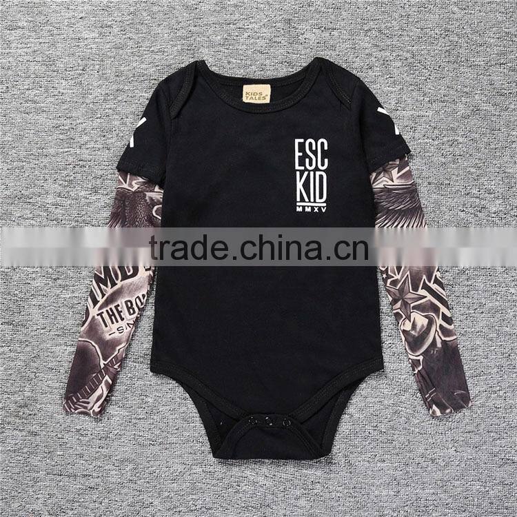 S17526A Autumn 2017 Cotton Children Long Sleeve Cute Baby Boys Tattoo Jumpsuits