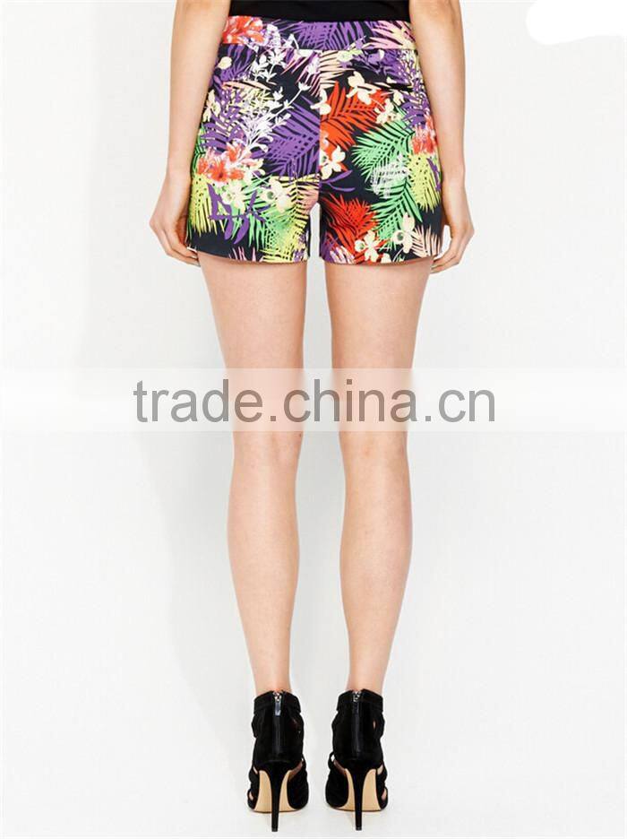 high end causal floral ladies wholesale spandex shorts women