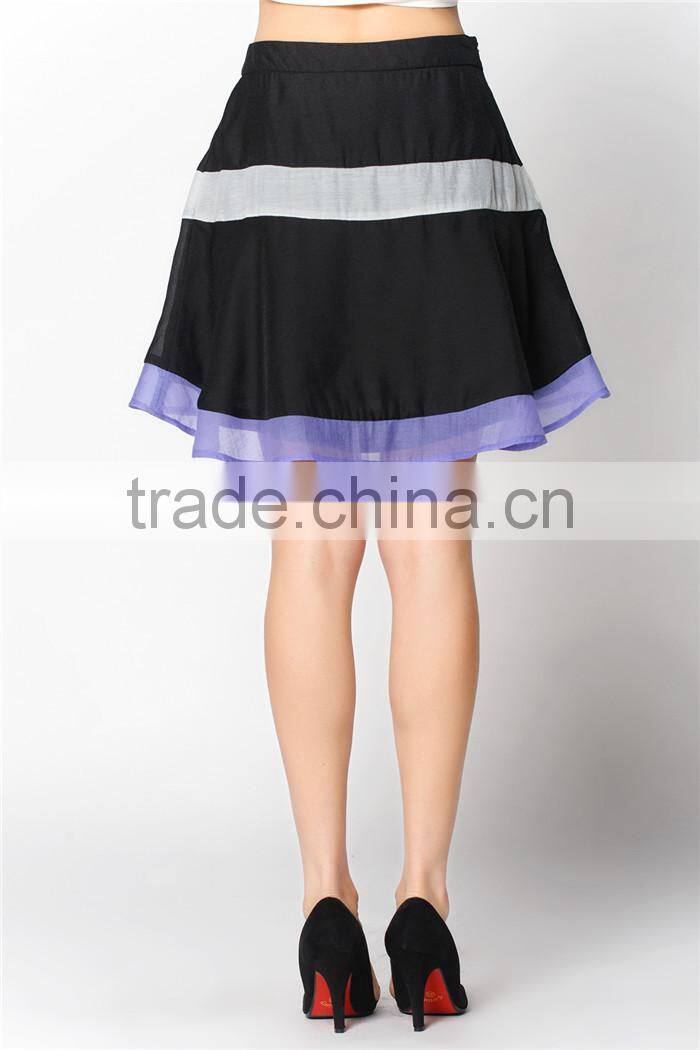 lovely purple hem designed casual women short front long back skirts