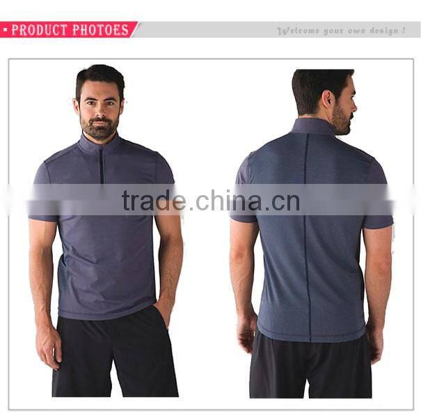 Classical Solid Color Contrast Piping 1/4 Zipped Pullover Sport Sweatshirt