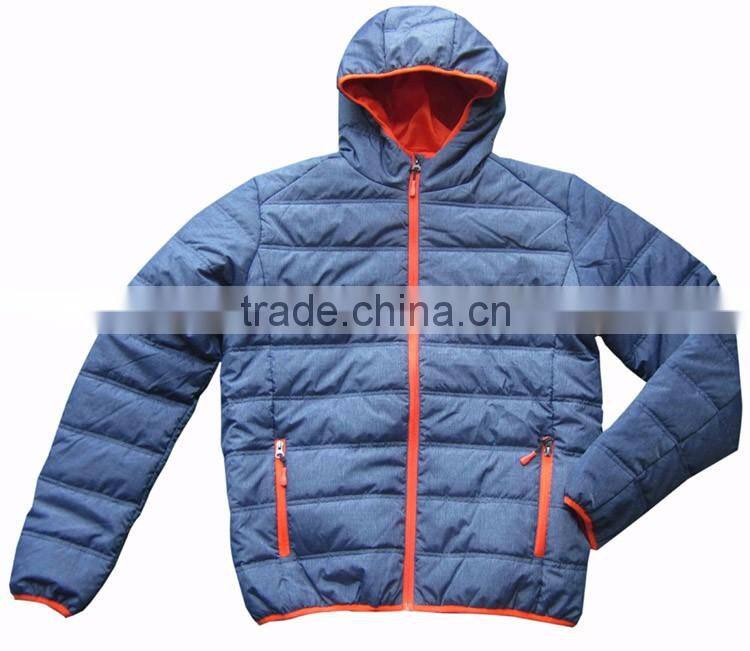 Melange color Mens winter jacket warm quilted padded jacket