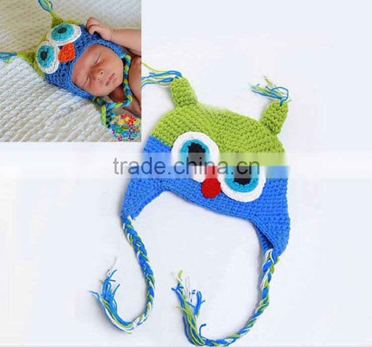 Lovely combed cotton baby hats newborn animal design baby beanie hat funny crochet baby hat