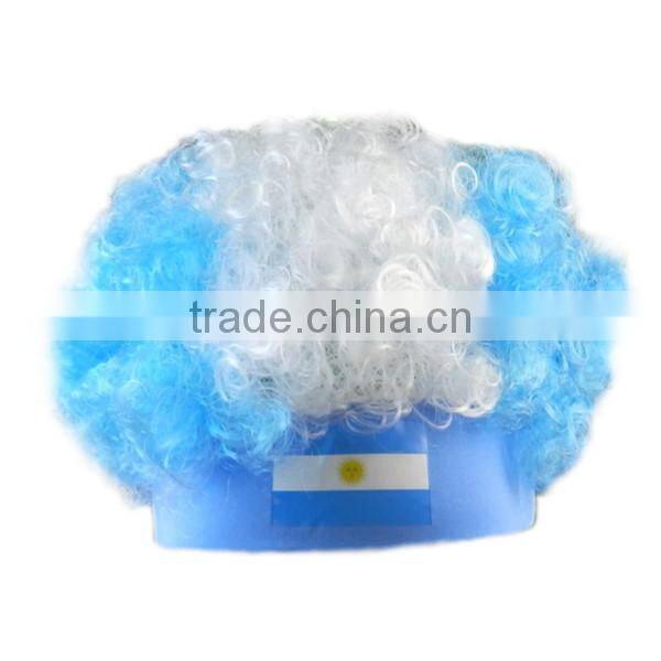 2014 factory hot sale Argentina national colors half wig cap