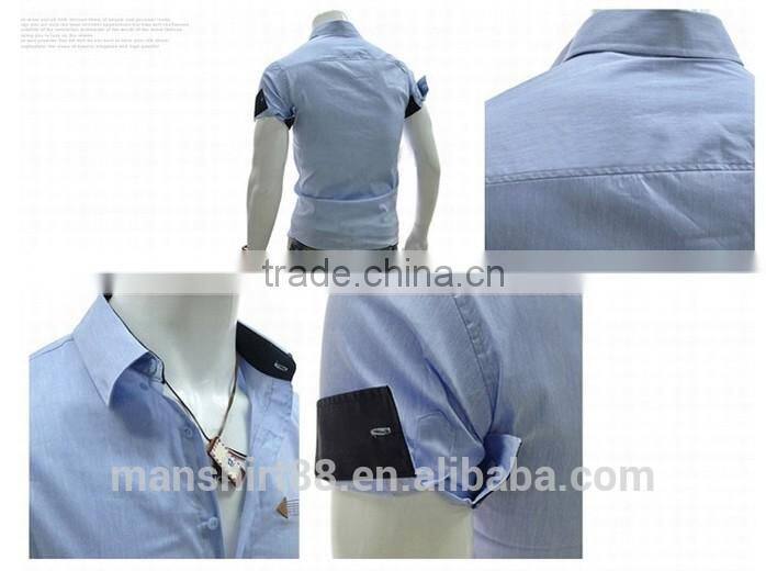 men's Slim Fit solid color short sleeve button downs casual shirt