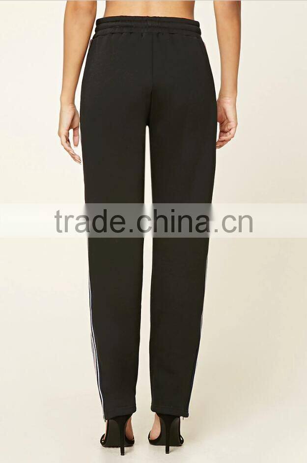 Wholesale Manufacture Anti-Static Cotton Zipper Side Slit Lady Outdoor Jogging Pants