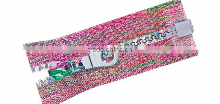 #5 O/E multi-color teeth & tape Plastic Zipper or Zips