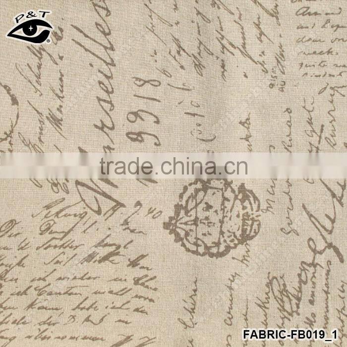 Vintage Wide Letter Printed Canvas Fabric Linen&Cotton Zakka Fabric Cotton Textile 150cm 5m/pack