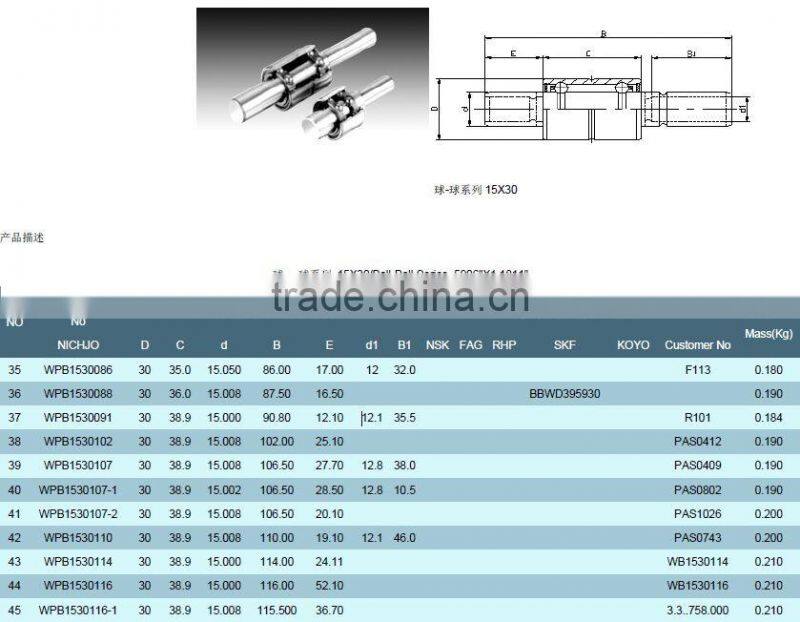 WPB Auto Water Pump Bearings WPB1530107-2