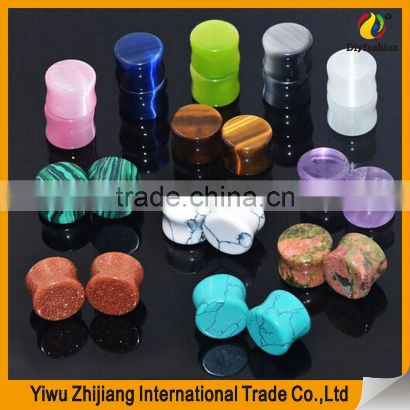 Amethyst Concaved Convex Flat Natural Stone Plugs