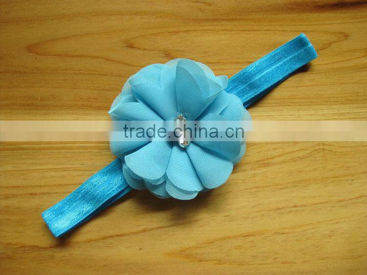 Factory Price Hot Sale ribbon flower cute plain baby headbands kid hair accessory