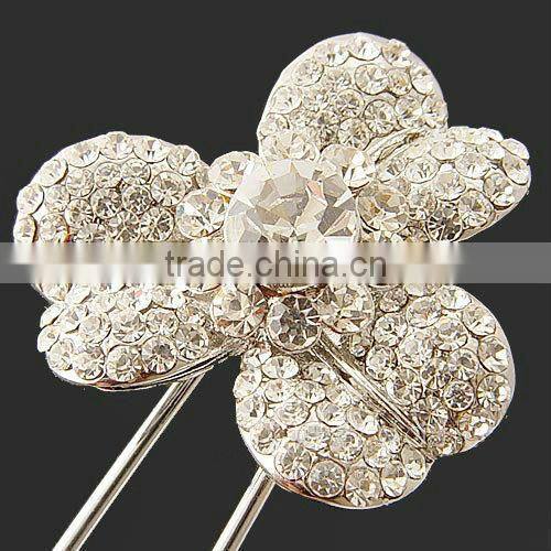 2015 wholesale fashion crystal leaf hair pins