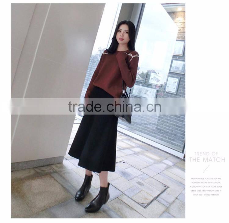 Custom Autumn Skirts Casual Women Long Woolen A-line Skirts,Fashion Thick Winter Woolen Long Skirts For Women