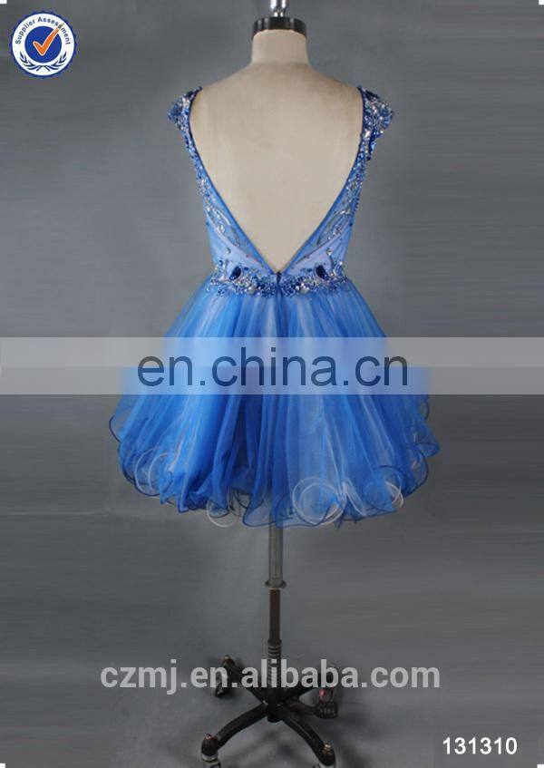 bling bling ice blue short puffy homecoming dress made in China