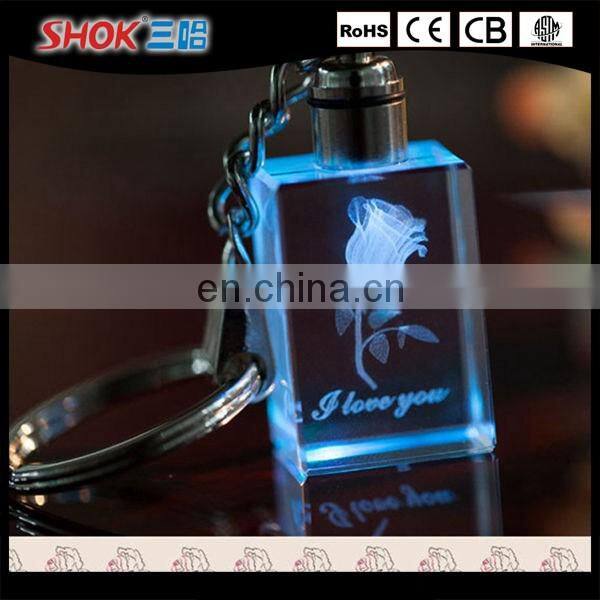 Wholesale promotional gifts cheap custom led crystal keychain