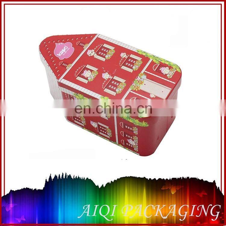 house shape christmas gift tin box/tin can/metal box