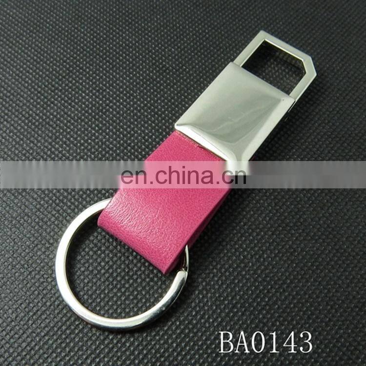 Cheap Zinc Alloy Leather Hanging Car Logo Key Holder Custom Shaped Metal Keychain