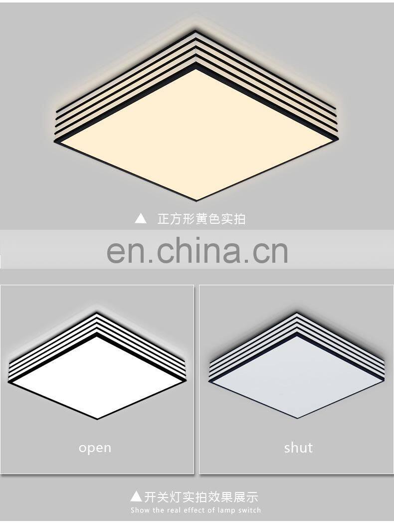 Black and white striped square ceiling lamp acrylic living room lamp