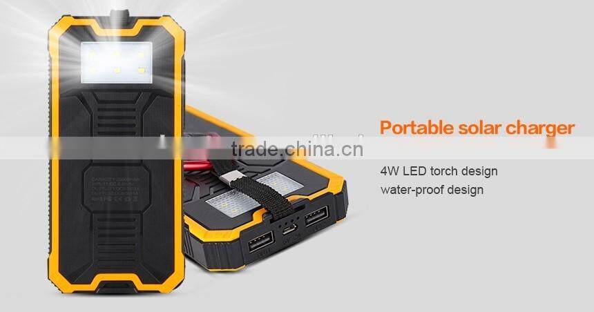 Hot sale Solar power bank 30000mah portable LED Camp Light solar battery for all digital products charging outdoor lighting