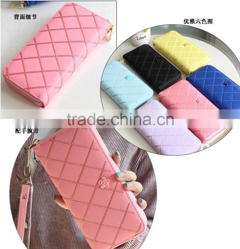 Flower PiNK and black multicolor Handbag Purse wallet Caretera para dama carteira Pu leather Multifunction