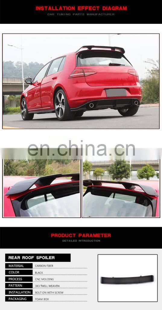 RZ Style Carbon Fiber Roof Spoiler for Volkswagen GOLF 7 VII MK7 GTI Hatchback