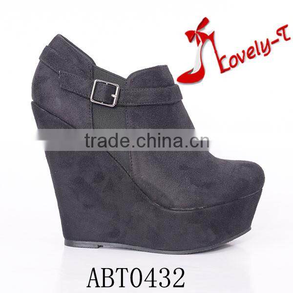 V shape rlastic band red ball garden low heel ankle woman boots 2016 with zipper