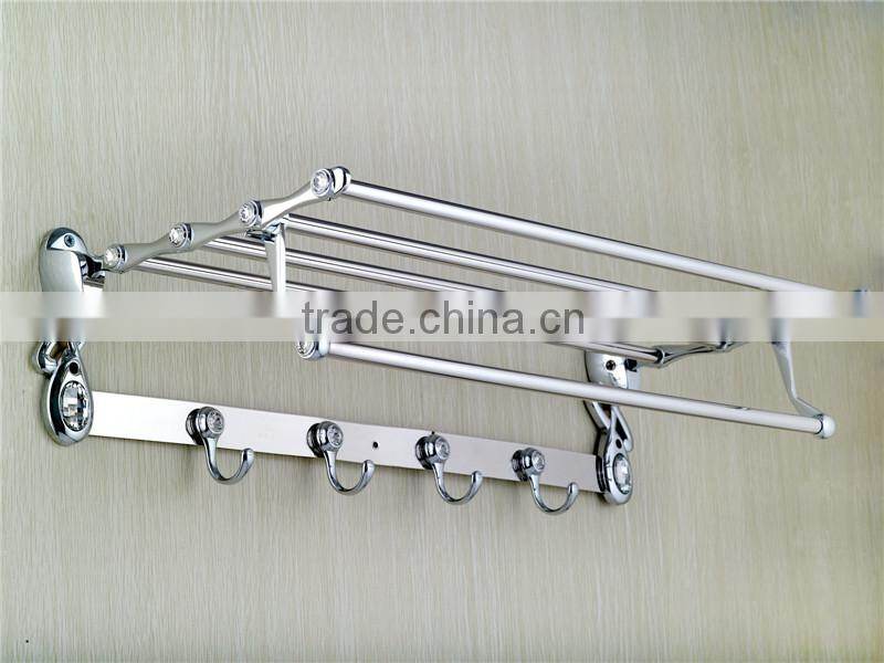 Wesda chaoan 90 degree rotation hot sale stainless bathroom accessories towel shelf.A166