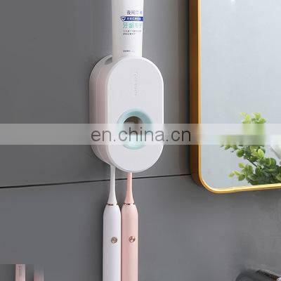 Adhesive Automatic Toothpaste Squeezer Set, Wall-mounted Toothpaste Holder rack Wall Suction Toothpaste Squeezer
