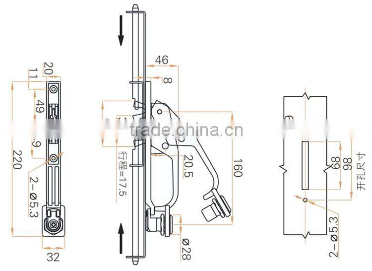 2015 FEILEI LS05 china supplier industry electric cabinet handle