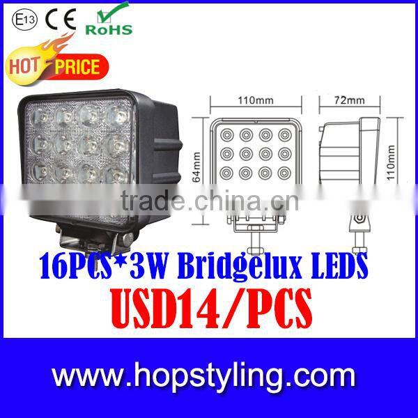 Hot seller 48w led work light, 48w led bulbs , work lights for truck