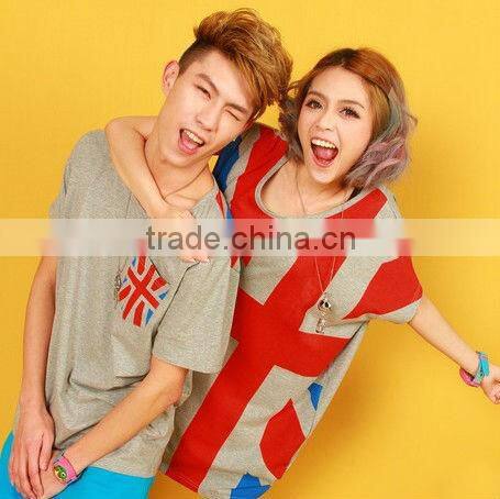 lovers designing t-shirt/2014 new large yards t-shirts for women/printed 100% cotton t-shirts for lovers