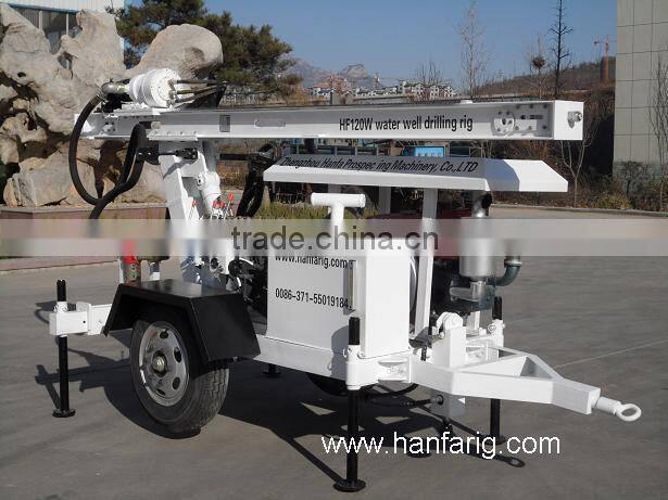 hot selling! high efficient, simple operation HF120W small water well drilling rig