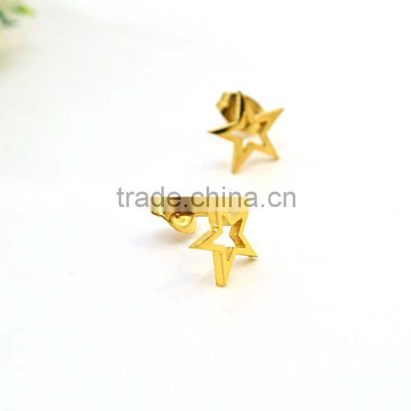 wholesale fashion jewelry gold stainless steel jewelry gold earrings