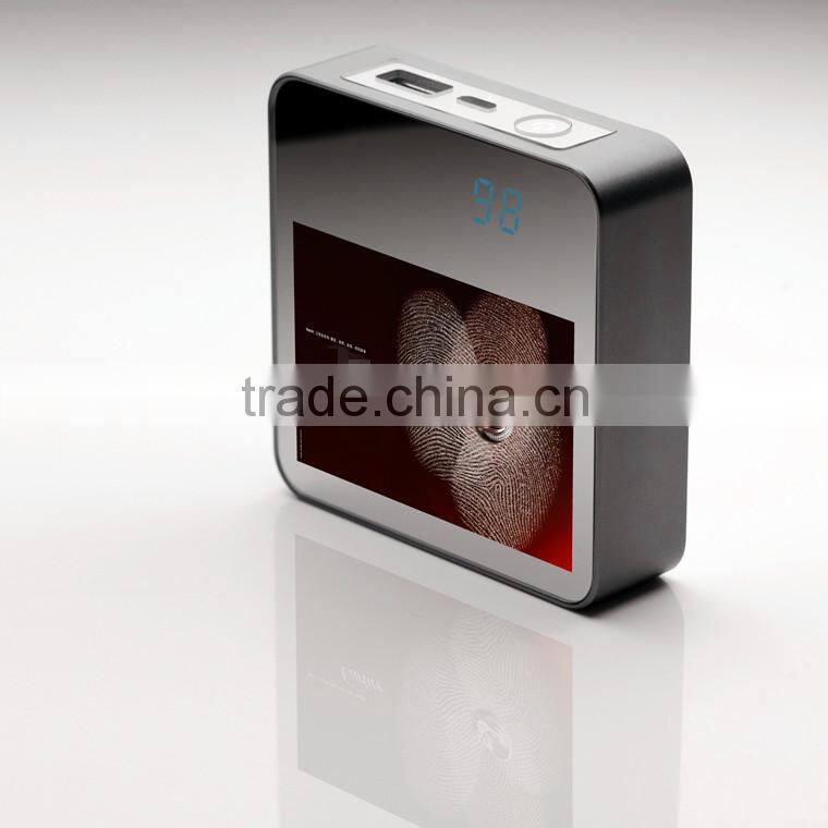 2014 new fashion moible phone charger best gift high quality 6600mah portable charger aluminum mirror advertising power bank