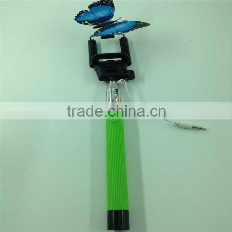 2016 new Guangzhou hot sale selfie stick with cable new design good quality mini selfie stick for photo taking