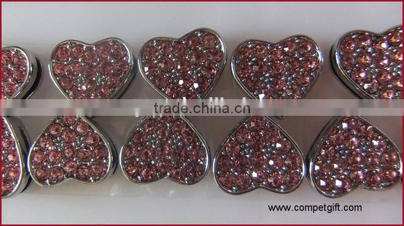 Factory Direct Supply of Encrusted with Diamonds 10MM Wear Jewelry Slider Heart Charms