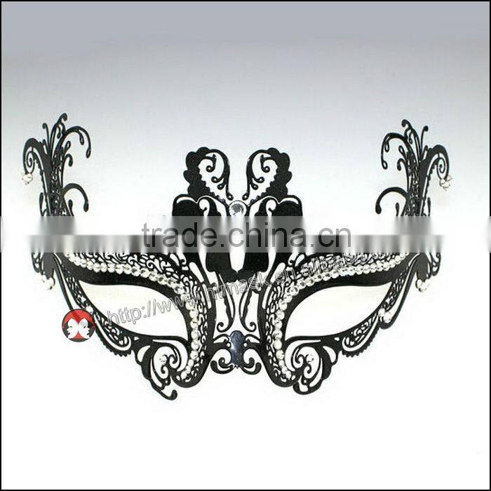 new design mardi gras party schwarze farbe kristall maske elegante metall laser charmante prinzessin maske