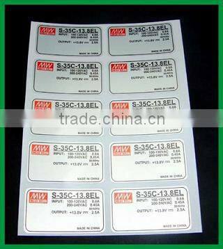 electrical appliance labels