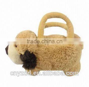 plush stuffed toy dog bag/animals plush bags