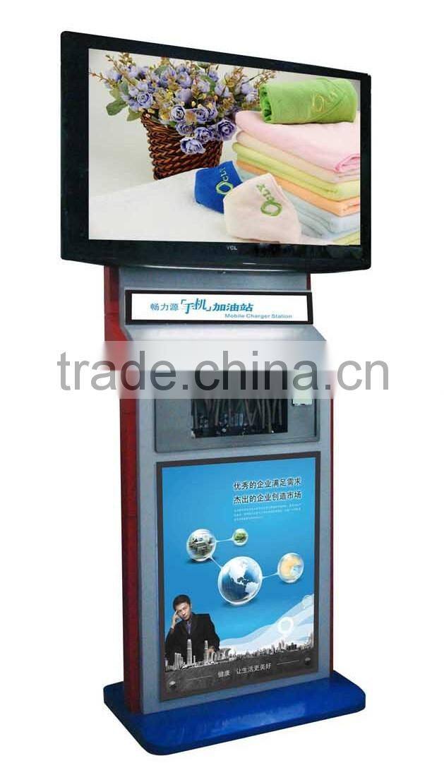 Power charger station for mobile phone, wifi lcd advertising display