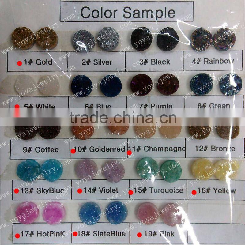 EA3149 Latest design Druzy Bezel Sets, Sparkly Druzy Post Earring