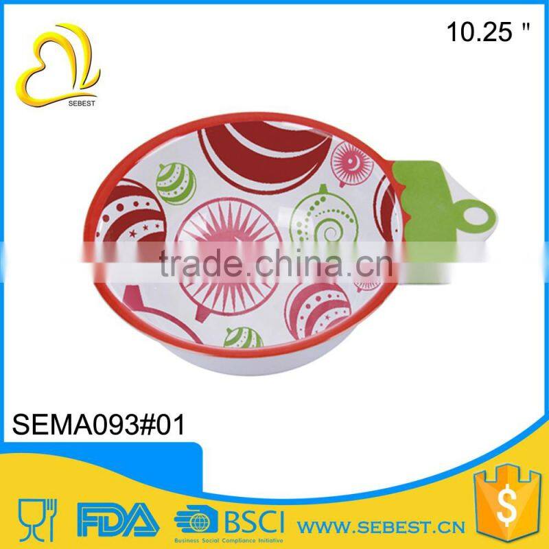 cheap custom design dinnerware round melamine christmas salad bowl