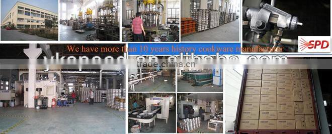 High quality SGS FDA fashion luxury norvel new energy saving die casting nonstick coating big wok with round visual metal lid